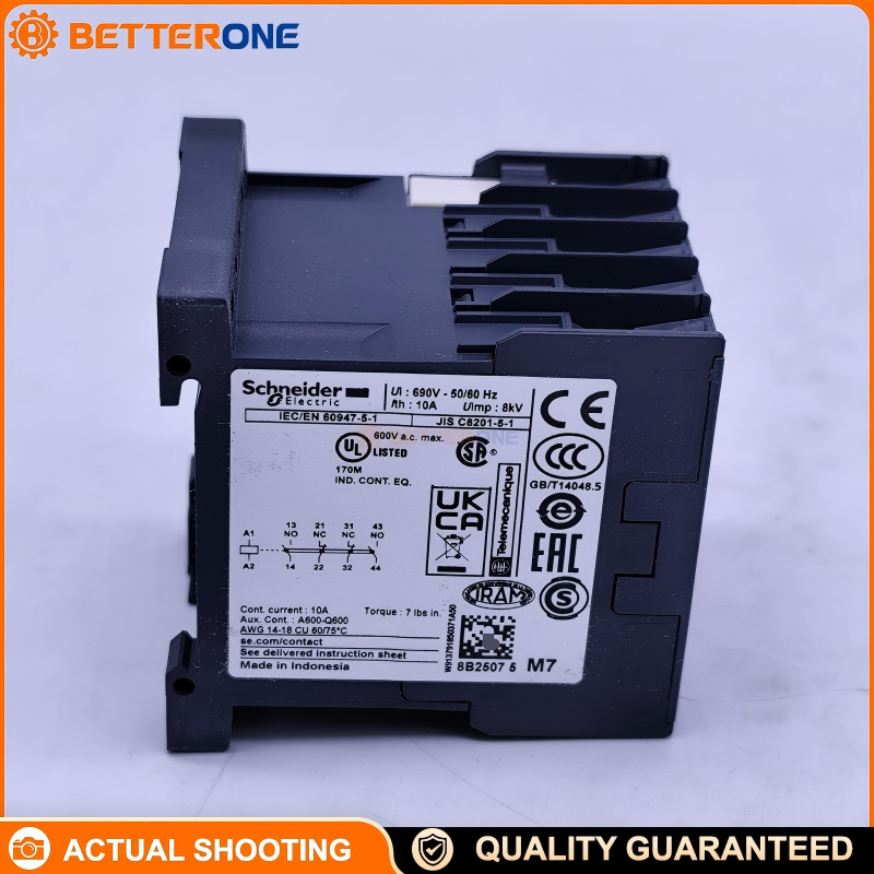 Schneider Electric CA2KN22M7 TeSys K Control Relay, 4P (2NO+2NC), rated operational voltage up to 690V, 220–230VAC 50/60Hz coil, screw clamp terminals, DIN-rail/plate mounting, for control circuits and automation panels.