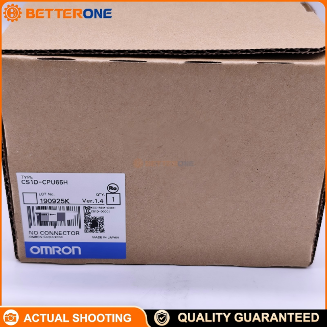 Omron CS1D-CPU65H CS1D Redundant Duplex PLC CPU Unit, 5120 I/O points (7 racks), 60K steps, 128K words (DM 32K + EM 32K×3), Ladder programming, for 24/7 critical control