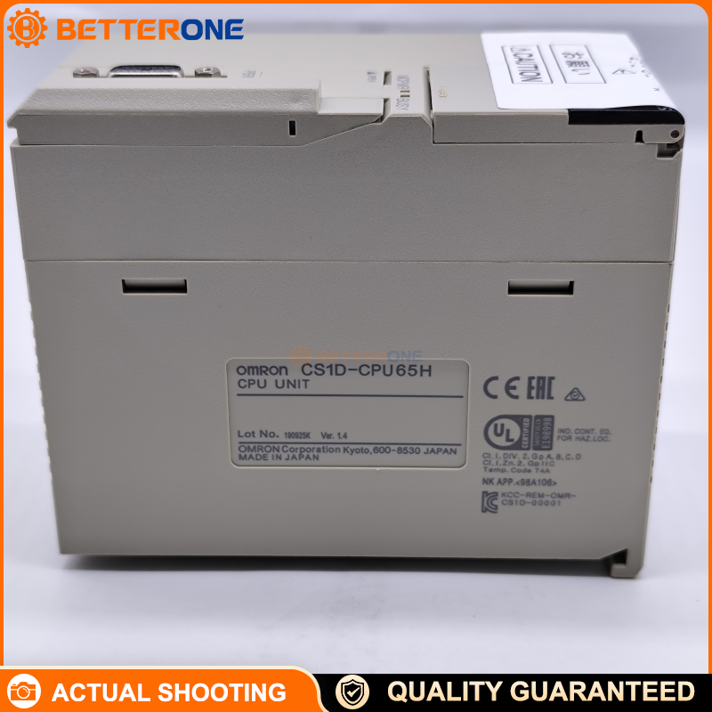 Omron CS1D-CPU65H CS1D Redundant Duplex PLC CPU Unit, 5120 I/O points (7 racks), 60K steps, 128K words (DM 32K + EM 32K×3), Ladder programming, for 24/7 critical control