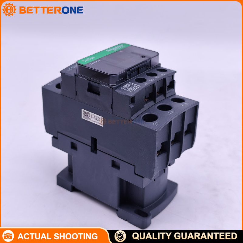 Schneider Electric LC1D25M7 TeSys D Contactor, 3P (3NO), AC-3/3e 25A (≤440V), 220VAC 50/60Hz coil, built-in 1NO+1NC auxiliary contacts, screw clamp terminals, DIN-rail/plate mounting, for motor starting and control panels.