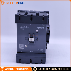 Schneider Electric LC1E120F5N Easy TeSys Control Motor Contactor, 3P (3NO), AC-3 120A ≤440V, 110VAC 50Hz coil, built-in 1NO+1NC auxiliaries, screw clamp terminals, DIN-rail/plate mounting (motor power up to 59kW @ 440V).