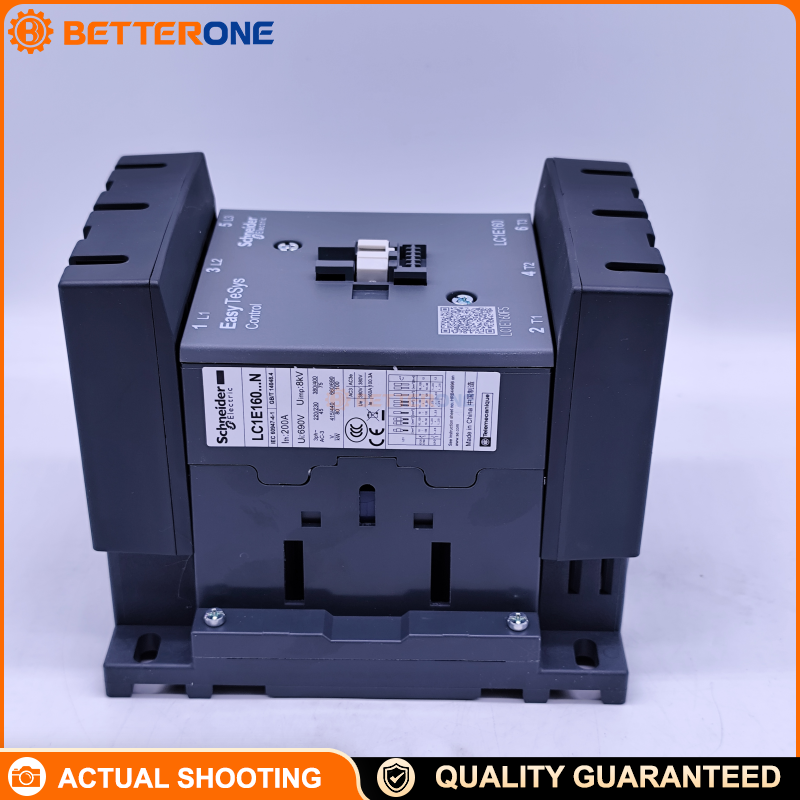 Schneider Electric LC1E160F5N Easy TeSys Control Contactor, 3P (3NO), AC-3 160A up to 440V, 110VAC 50Hz coil, built-in 1NO+1NC auxiliary contacts, screw terminals, for motor starting and control panels