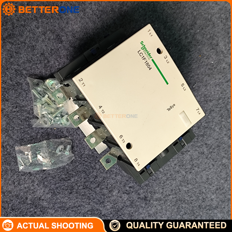 Schneider Electric LC1F1854M7 TeSys F Contactor, 4P (4NO), AC-1 275A (≤440VAC), 220VAC coil 40–400Hz, for high-current power switching, heaters and distribution switching applications