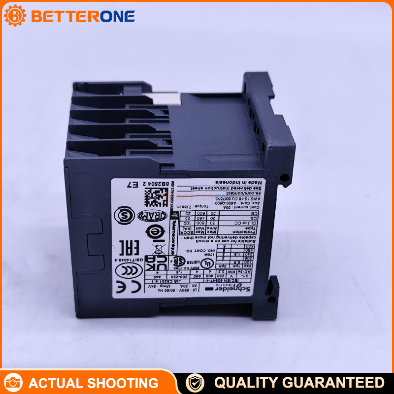 Schneider Electric LC1K09008E7 TeSys K miniature contactor, 4P (2NO+2NC), AC-1 ≤440VAC 20A, power circuit up to 690VAC (IEC), 48VAC 50/60Hz coil, screw terminals, DIN-rail/panel mount—ideal for control circuits, heaters and power switching