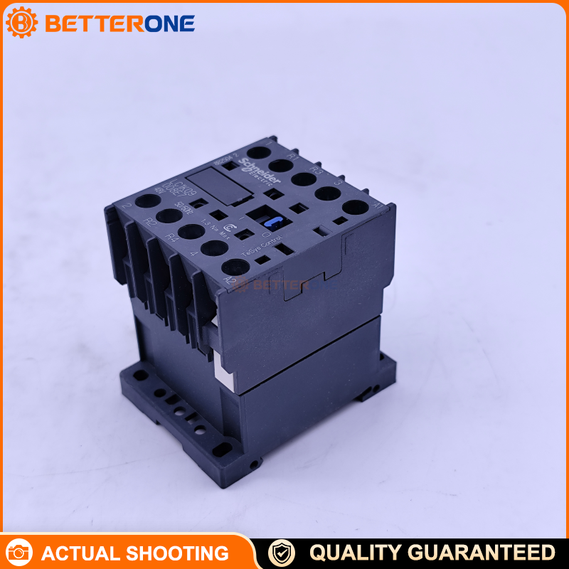 Schneider Electric LC1K09008E7 TeSys K miniature contactor, 4P (2NO+2NC), AC-1 ≤440VAC 20A, power circuit up to 690VAC (IEC), 48VAC 50/60Hz coil, screw terminals, DIN-rail/panel mount—ideal for control circuits, heaters and power switching