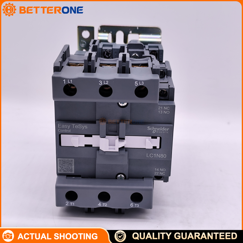 Schneider Electric LC1N80F5N Easy TeSys Control AC Contactor, 3P (3NO), AC-3 80A ≤440V, built-in 1NO+1NC auxiliaries, 110VAC 50Hz coil, for motor starting and control panels