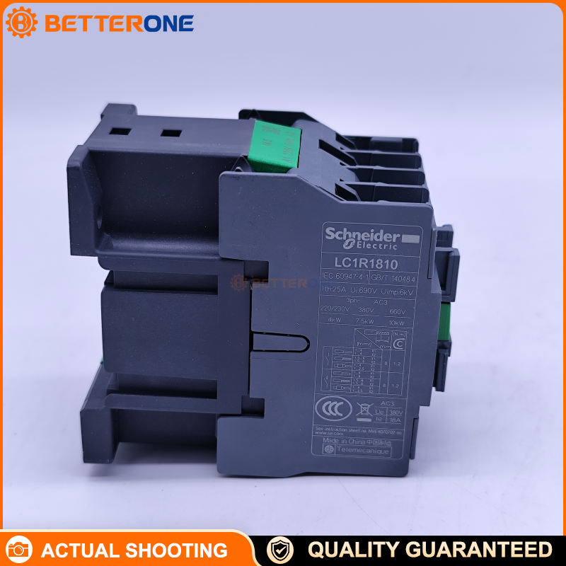 Schneider Electric LC1R1810M5N EasyPact TVR 3-Pole AC Contactor, 3P (3NO) + 1NO auxiliary, AC-3 18A, 7.5kW, 220VAC coil, for motor starting and control panels