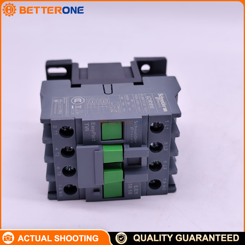 Schneider Electric LC1R1810M5N EasyPact TVR 3-Pole AC Contactor, 3P (3NO) + 1NO auxiliary, AC-3 18A, 7.5kW, 220VAC coil, for motor starting and control panels