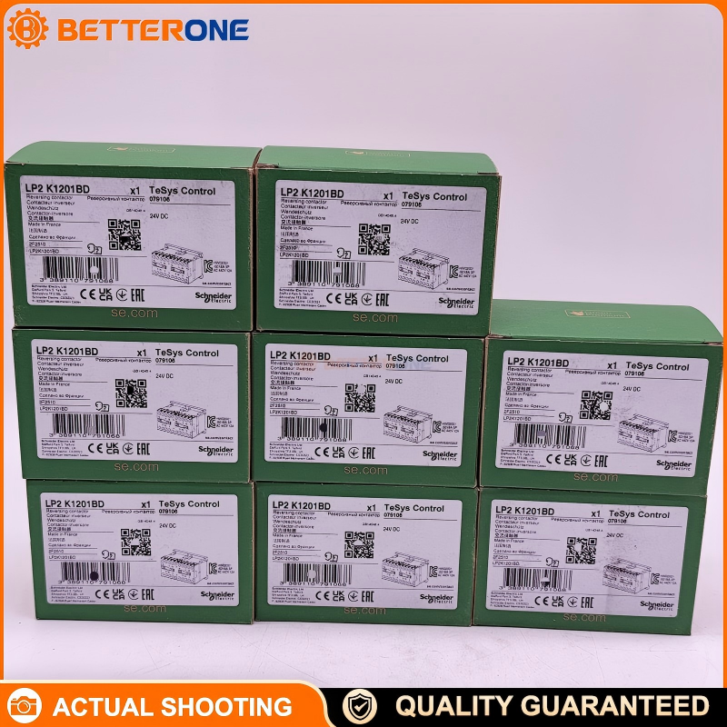Schneider Electric LP2K1201BD TeSys K Reversing Contactor, 3P (3NO), AC-3 ≤440V 12A, 24VDC coil, 1NC auxiliary, screw terminals, DIN-rail/plate mount, for motor forward/reverse control
