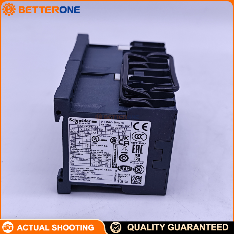 Schneider Electric LP2K1201BD TeSys K Reversing Contactor, 3P (3NO), AC-3 ≤440V 12A, 24VDC coil, 1NC auxiliary, screw terminals, DIN-rail/plate mount, for motor forward/reverse control