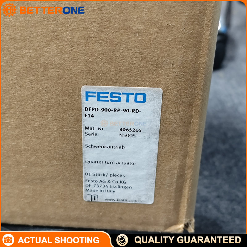 Festo 8065265 DFPD-900-RP-90-RD-F14 Quarter Turn Actuator, double-acting rack & pinion, 90° rotation, ISO 5211 F14 mounting, for automating butterfly/ball/damper valves