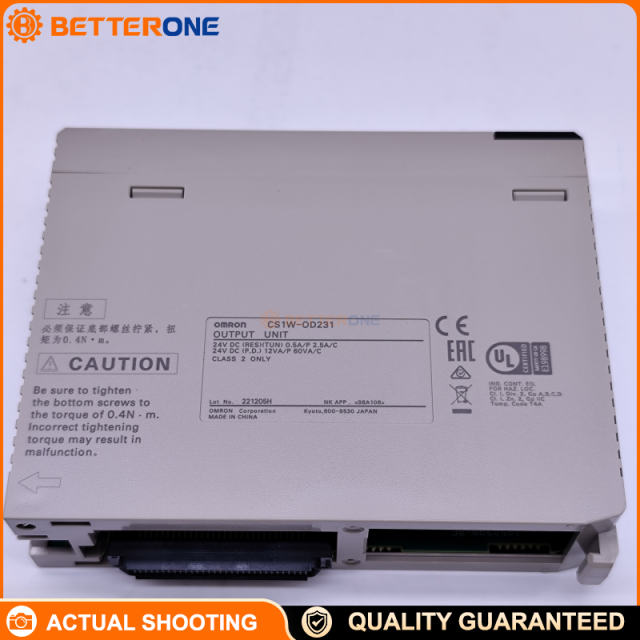 Omron CS1W-OD231 CS1 Series 32-Point Transistor Output Unit, NPN Sinking, 12–24VDC, 0.5A/point, High-Density 40-pin Connector, for CS1 Rack PLC Digital Output Expansion
