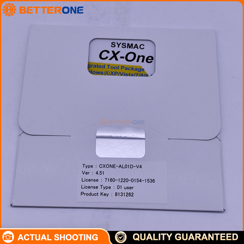 Omron CXONE-AL01D-V4 CX-One V4 Integrated Automation Software Suite, 1-license DVD media, for PLC/HMI/network/motion & drives programming and configuration—one installation and one license for your automation system