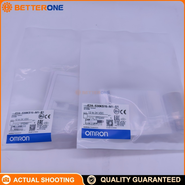 Omron E2A-S30KS15-M1-B1 Inductive Proximity Sensor, M30 Flush (Shielded), 15mm Sensing Distance, DC 3-Wire PNP NO, M12 Connector, Stainless Steel Housing, IP67/IP69K