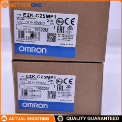 Omron E2K-C25MF1 Capacitive Proximity Sensor, Cylindrical φ34 Unshielded, 25mm sensing (adjustable 3–25mm), DC 3-wire PNP NO, 2m pre-wired cable, 10–40VDC, IP66