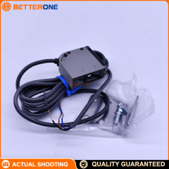 Omron E3S-CL2 Distance-settable Photoelectric Sensor (Metal Case), 5–500mm, IR LED 850nm, 10–30VDC, NPN/PNP open collector, Light-ON/Dark-ON, pre-wired 2m, IP67 (oil-proof)