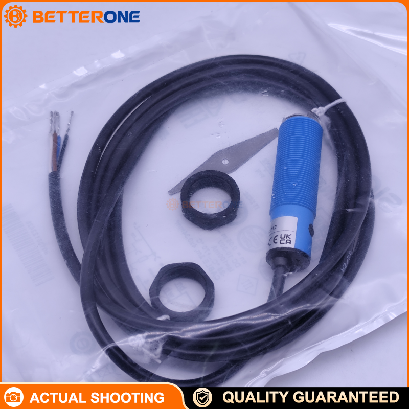 SICK VL18-4N3712 (6013612) Retro-reflective Photoelectric Sensor, M18 cylindrical, red LED, sensing 0.05–3 m (max 3.7 m with C110A reflector), 10–30 VDC, NPN output, light/dark switching, potentiometer adjust, IP67, 4-wire 2 m cable