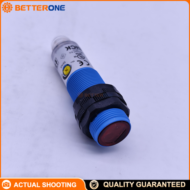 SICK VL180-2P42436 V180 Retro-reflective Photoelectric Sensor (dual lens), 0.05–6m (max 7m), 645nm red LED, PNP output, light/dark switching, 10–30VDC, M12 4-pin, IP67 (incl. P250 reflector).