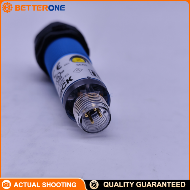 SICK VL180-2P42436 V180 Retro-reflective Photoelectric Sensor (dual lens), 0.05–6m (max 7m), 645nm red LED, PNP output, light/dark switching, 10–30VDC, M12 4-pin, IP67 (incl. P250 reflector).