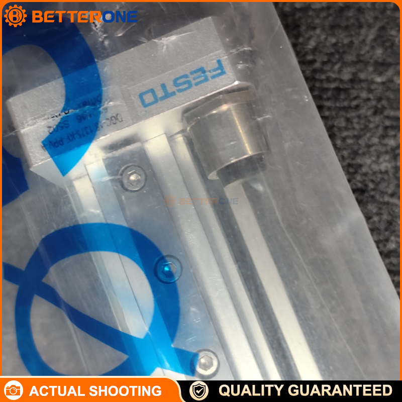 Festo DGC-18-1375-KF-PPV-A Rodless Linear Drive (DGC), 18 mm piston dia., 1375 mm stroke, KF recirculating ball bearing guide, PPV adjustable pneumatic cushioning both ends, proximity switch position sensing
