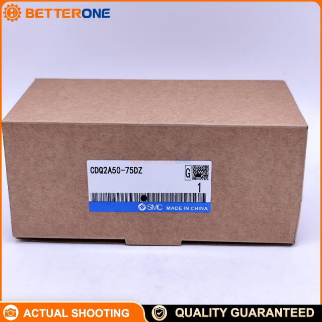 SMC CDQ2A50-75DZ CQ2-Z compact cylinder, 50mm bore × 75mm stroke, double-acting single rod, built-in magnet (auto-switch capable), switch grooves on 4 surfaces, Rc1/4 ports, for clamping/pushing/positioning automation.