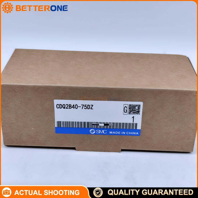 SMC CDQ2B40-75DZ CQ2-Z compact cylinder, Ø40×75, double-acting single rod, through-hole mount (B), built-in magnet for auto switch, Z switch grooves on 4 surfaces, Rc1/8 ports, M14×1.5 female rod end, 0.05–1.0MPa (proof 1.5MPa).