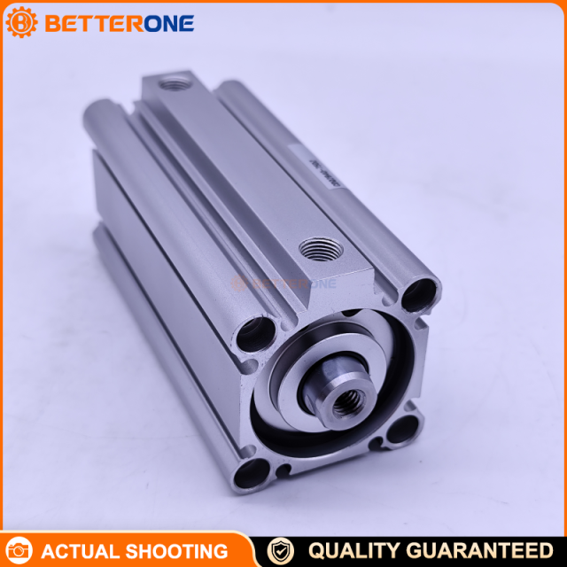SMC CDQ2B40-75DZ CQ2-Z compact cylinder, Ø40×75, double-acting single rod, through-hole mount (B), built-in magnet for auto switch, Z switch grooves on 4 surfaces, Rc1/8 ports, M14×1.5 female rod end, 0.05–1.0MPa (proof 1.5MPa).