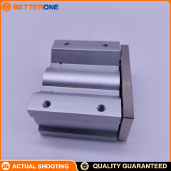 SMC EMGQM25-25 MGQ Compact Guided Cylinder (MGQM slide bearing), 25mm bore / 25mm stroke, double-acting, built-in magnet for auto switches, selectable port thread (Rc/NPT/G; European typically G1/8), rubber bumper both ends, non-lube.