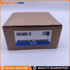 SMC EMGQM25-25 MGQ Compact Guided Cylinder (MGQM slide bearing), 25mm bore / 25mm stroke, double-acting, built-in magnet for auto switches, selectable port thread (Rc/NPT/G; European typically G1/8), rubber bumper both ends, non-lube.