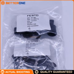 Festo ESV-20-BN (191054) Vacuum Suction Cup (no connector), Ø20mm, 1.5 bellows, NBR black, top connection, 6mm height compensator, 12.9N holding force @ -0.7 bar, -10…70°C.