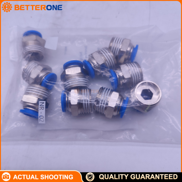 Festo QS-1/2-10 (190646) Straight Push-in Fitting, R1/2 male thread × 10 mm OD tube, nickel-plated brass body, NBR seal, -10…80°C, -0.95…14 bar (6 bar full temp), for compressed air/water.