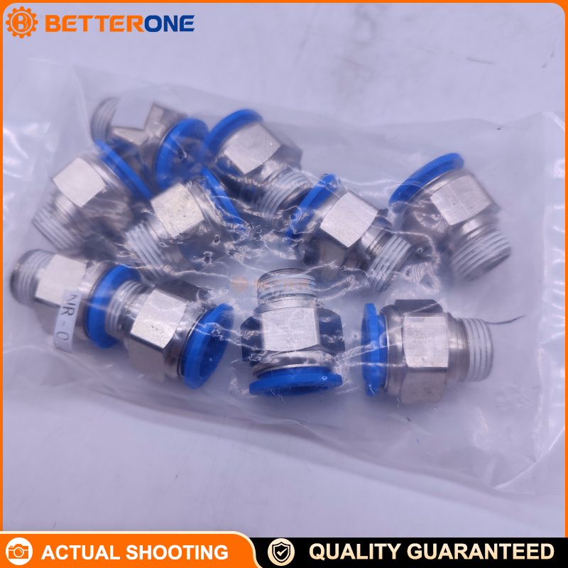 Festo QS-3/8-16 (164957) Straight push-in fitting, R3/8 male thread to 16 mm OD tube, AF22 hex, nickel-plated brass body, NBR seal, -10…80°C, -0.95…6 bar (full temp) up to 14 bar (temp-dependent), for compressed air/water.