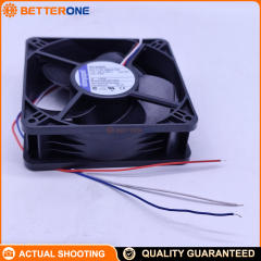 ebm-papst 4414/2HH (related variant: 4414 HH) 24VDC axial cooling fan, 120×120×38mm, 3-wire leads, ball bearing, high airflow about 280–285 m³/h (~167.9 CFM) for control cabinets, inverters/drives, industrial power cooling.