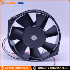 ebm-papst 7114N 24VDC DC axial cooling fan, Ø150×38mm, ball bearing, ~212 CFM (~5.94 m³/min), 12W, ~2850 RPM, wire leads—ideal for control panels, power supplies, inverters and drives cooling