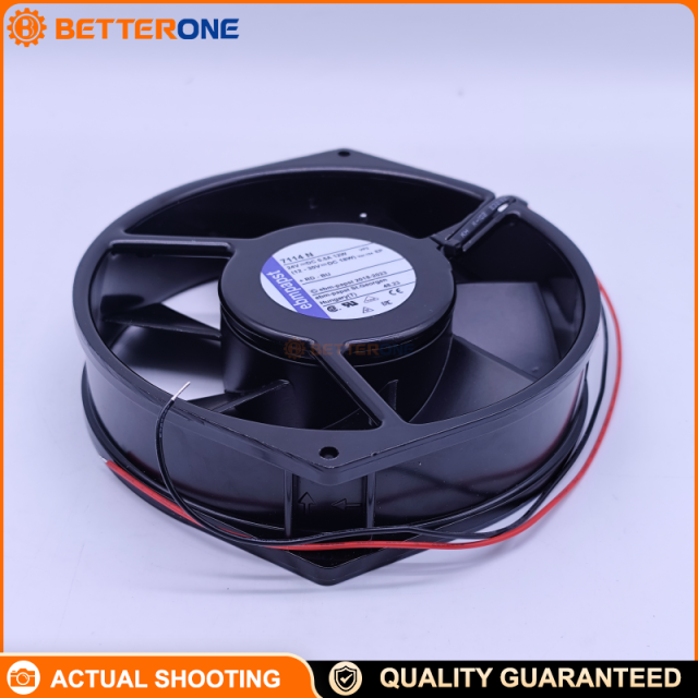 ebm-papst 7114N 24VDC DC axial cooling fan, Ø150×38mm, ball bearing, ~212 CFM (~5.94 m³/min), 12W, ~2850 RPM, wire leads—ideal for control panels, power supplies, inverters and drives cooling