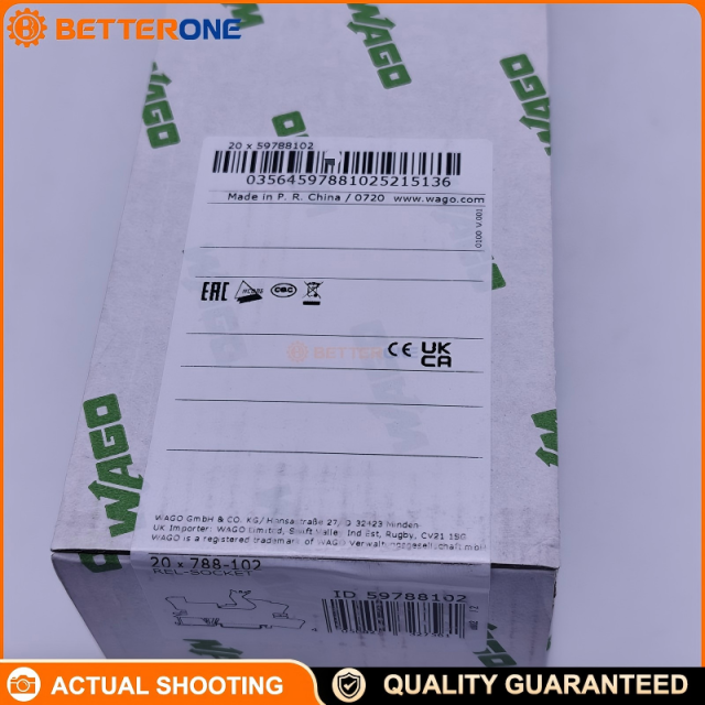 WAGO 788-102 Relay Socket (socket only), Series 788, DPDT (2 changeover contacts), for 15 mm basic relays, DIN-35 rail mount, Push-in CAGE CLAMP® wiring, rated 300 V, 8 A continuous current, gray.