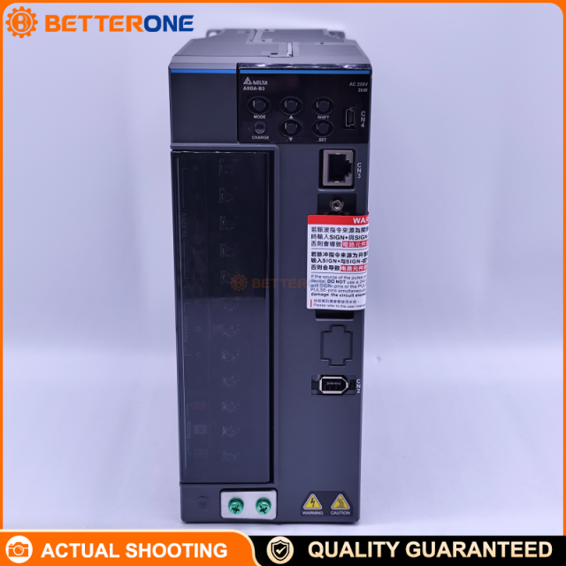 Delta ASD-B3-2023-L ASDA-B3 AC Servo Drive, 2kW, 220VAC 3-phase, continuous output current approx. 13.4 Arms, supports pulse/analog command (PT/Analog), PR mode, and RS-485 for precision positioning, packaging, handling and automation
