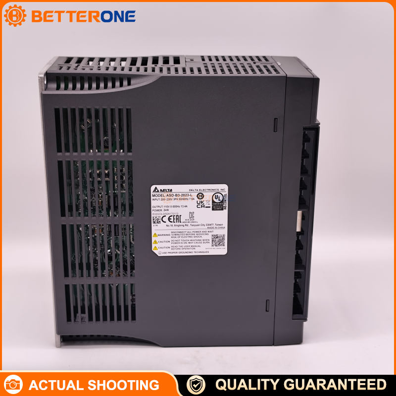 Delta ASD-B3-2023-L ASDA-B3 AC Servo Drive, 2kW, 220VAC 3-phase, continuous output current approx. 13.4 Arms, supports pulse/analog command (PT/Analog), PR mode, and RS-485 for precision positioning, packaging, handling and automation