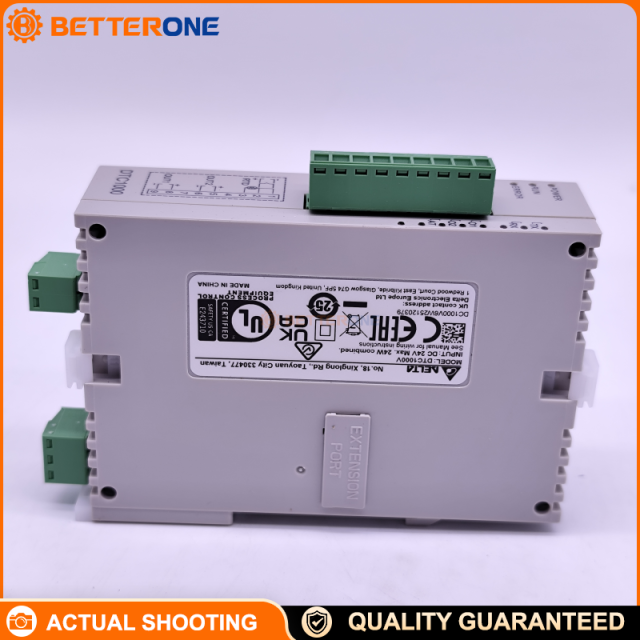 Delta DTC1000V Process & Temperature Controller (DT series), 24VDC supply, DIN-rail/chassis mount, supports TC/RTD plus 0–10V, 0/4–20mA, 0–50mV analog inputs, RS-485 Modbus, ON/OFF & PID control, voltage (external SSR) output