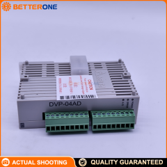 Delta DVP04AD-S2 DVP-S Series 4-Channel Analog Input Module (4AI), supports ±10V / ±20mA, differential input, 14-bit resolution, 24VDC supply, built-in RS-485, DIN-rail mount—ideal for DVP PLC analog acquisition & process control.