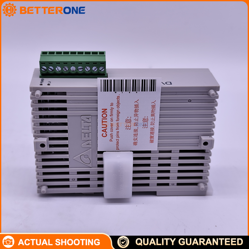 Delta DVP08SN11R DVP-S PLC Digital Output Module, 8-point relay output (8DO), 24VDC supply, DIN-rail mount, pluggable screw terminals, 1.5A/point, 5A common, contacts rated 250VAC/30VDC for I/O expansion and load switching.