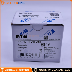 Eaton 01TQ18 / 086816 RMQ16 Button Plate Accessory, Black 18 x 18 mm, for 16.2 mm RMQ-16 pushbuttons and indicating lights, front panel marking and operator appearance accessory.