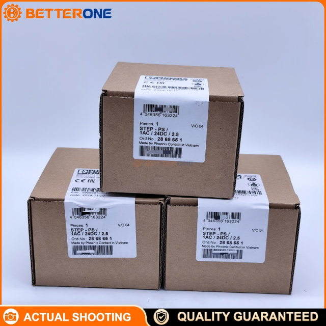 Phoenix Contact 2868651 STEP-PS/1AC/24DC/2.5 DIN-rail power supply, 24VDC 2.5A 60W, 1-phase input 85-264VAC / 95-250VDC, ideal for control panels, building automation, and industrial equipment power supply.