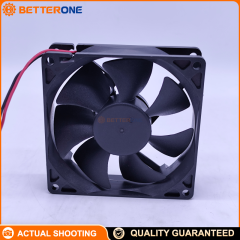 NMB 3610KL-04W-B50-D00 DC axial cooling fan, 12VDC, 92×92×25mm, ball bearing, 54.7CFM / 1.55m³/min, 3200RPM, 2-wire leads, square flange mount, ideal for control panels, power supplies, drives, and industrial equipment cooling.