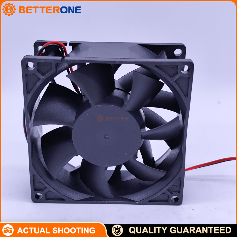 NMB 3615RL-05W-B40 / 3615RL-05W-B40-E00 DC Axial Cooling Fan, 24VDC, 92×92×38mm, ball bearing, 118.6CFM / 3.36m³/min, 5700RPM, 2-wire leads, ideal for control panels, power supplies, servo drives, and industrial cooling.