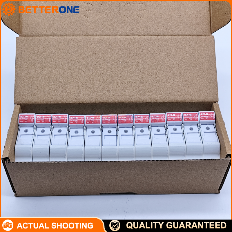 Eaton Bussmann CHM1DIU Modular Fuse Holder, 1 Pole, for 10×38 mm fuses, 30A UL / 32A IEC, 600V UL / 690V IEC, DIN-rail mounting, with status indication, for low-voltage distribution and industrial control protection.
