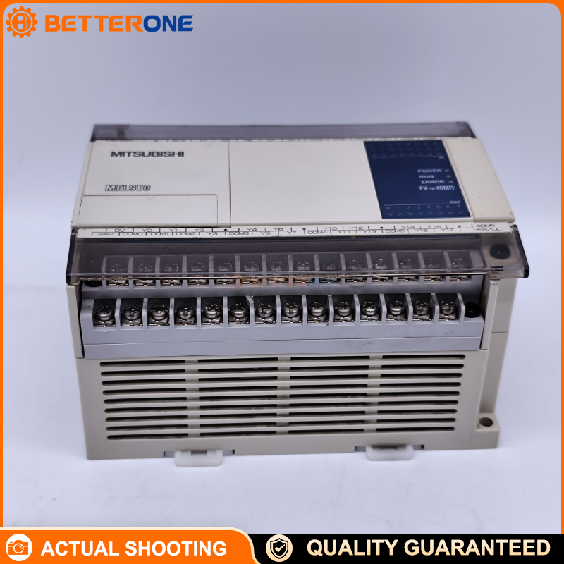 Mitsubishi Electric FX1N-40MR-ES/UL MELSEC-F FX1N PLC CPU, 40 I/O (24DI + 16 relay DO), 100–240VAC power supply, 24VDC sink/source inputs, ideal for machinery control, packaging, conveying, and general industrial automation.