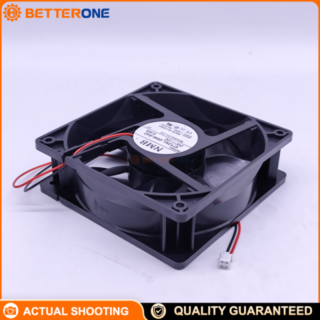 NMB Technologies 4712KL-05W-B40-P00 DC Axial Fan 119x119x32mm 24VDC Ball Bearing Cooling Fan with 111.9 CFM Airflow, 3100 RPM, 82 Pa Static Pressure, Wire Leads, Industrial Thermal Management Fan for Control Cabinets and Equipment Cooling