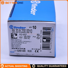 Finder 55.33.8.230 Series 55 General Purpose Plug-In Relay, 3PDT 10A 230V AC Coil for 94 Series Sockets, Industrial Electromechanical Relay for DIN Rail Panel Mount Control Cabinets, Automation Interfaces and Machine Control