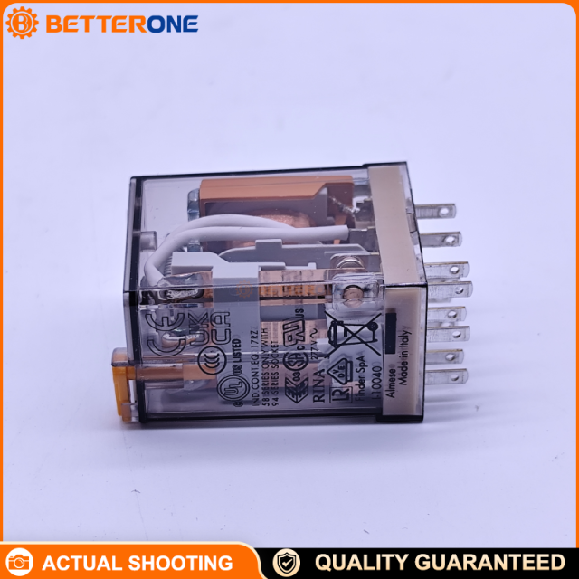 Finder 55.33.8.230 Series 55 General Purpose Plug-In Relay, 3PDT 10A 230V AC Coil for 94 Series Sockets, Industrial Electromechanical Relay for DIN Rail Panel Mount Control Cabinets, Automation Interfaces and Machine Control